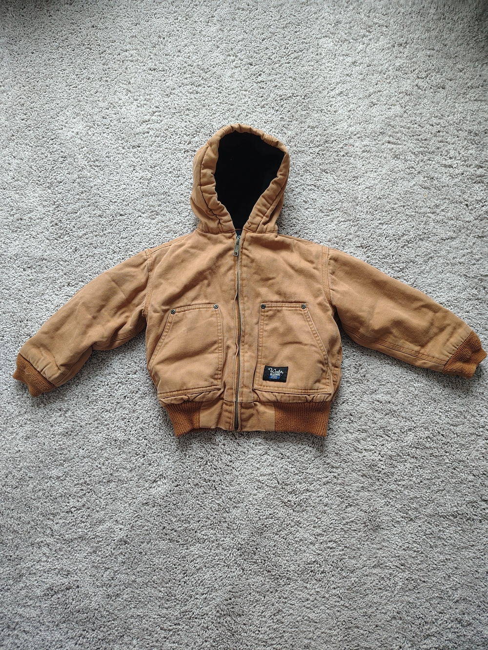 Walls Blizzard Pruf Kid's Cotton Canvas Hooded Work Jacket, Sz 4/5